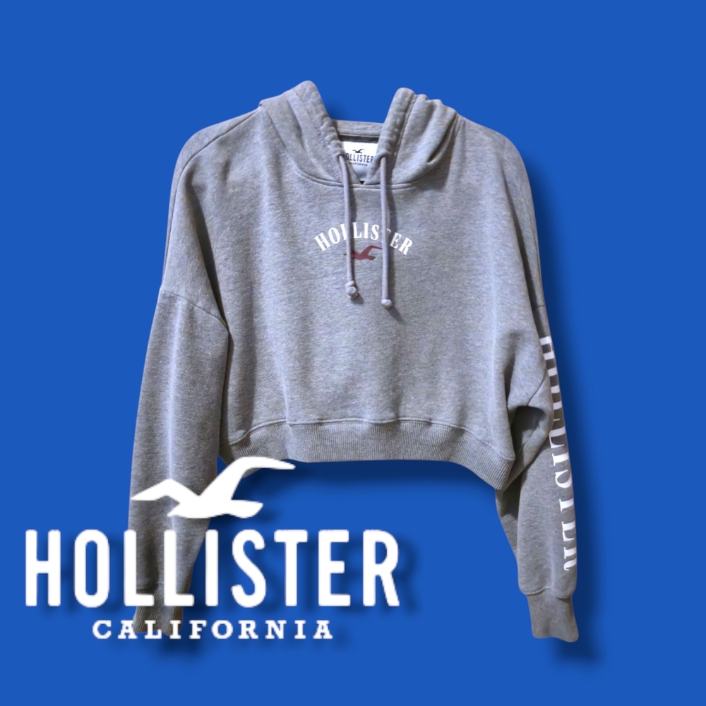 Hollister Gray Cropped Sweater Pullover